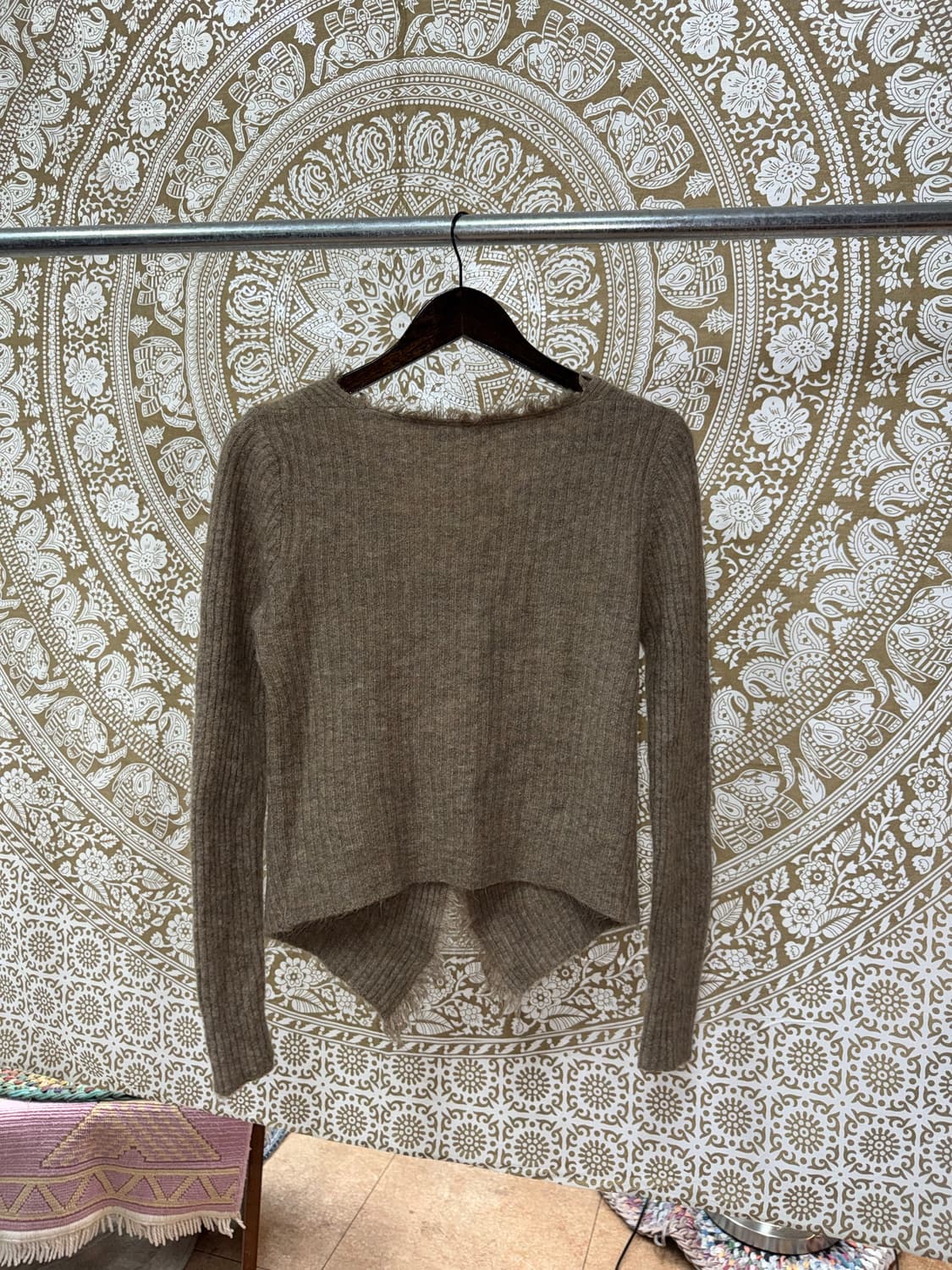 빈티지 여성 골지 니트 가디건  상품이미지5