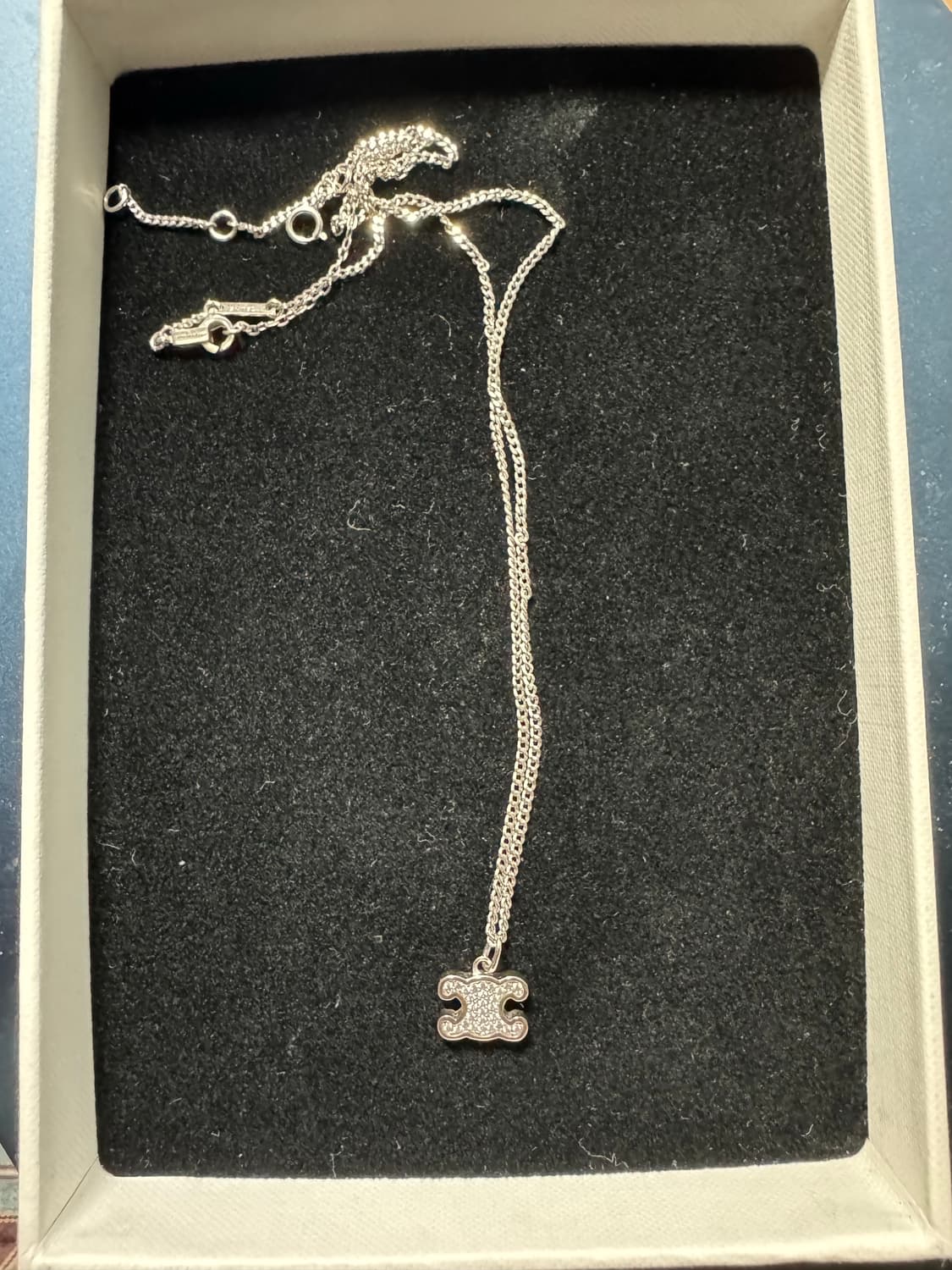 셀린느 트리옹프 큐빅 목걸이 실버 상품이미지2