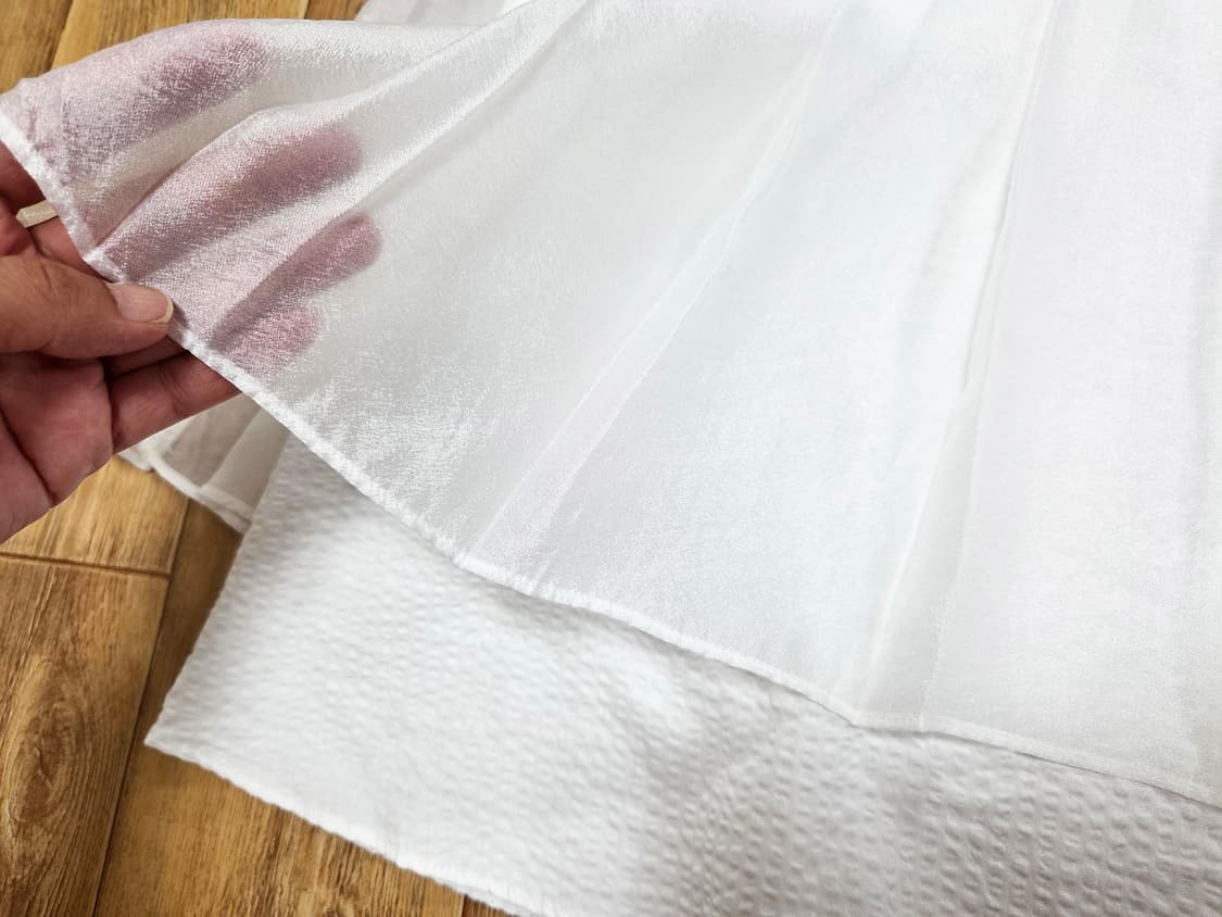 하네(HANE) 플리츠 시어서커 레이어드 원피스 55-66 새상품 상품이미지8