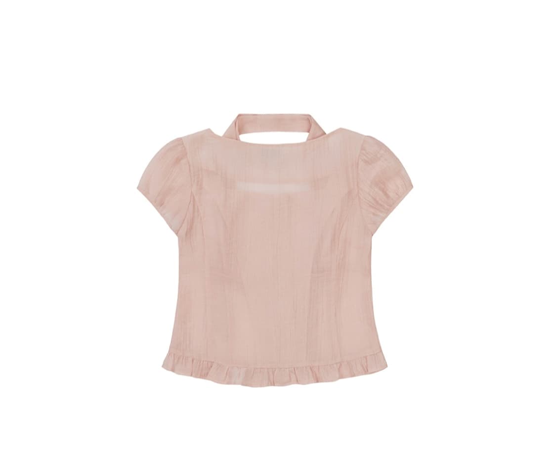 (새거) 일리고 셔링 블라우스 핑크 상품이미지3