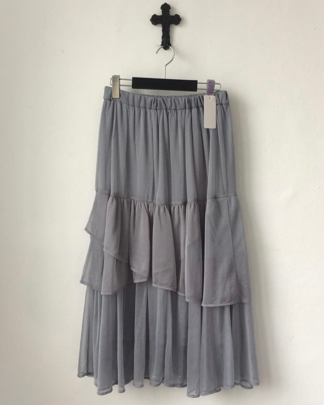 산빈티지 글리터 레이어 포인트 롱스커트 상품이미지1