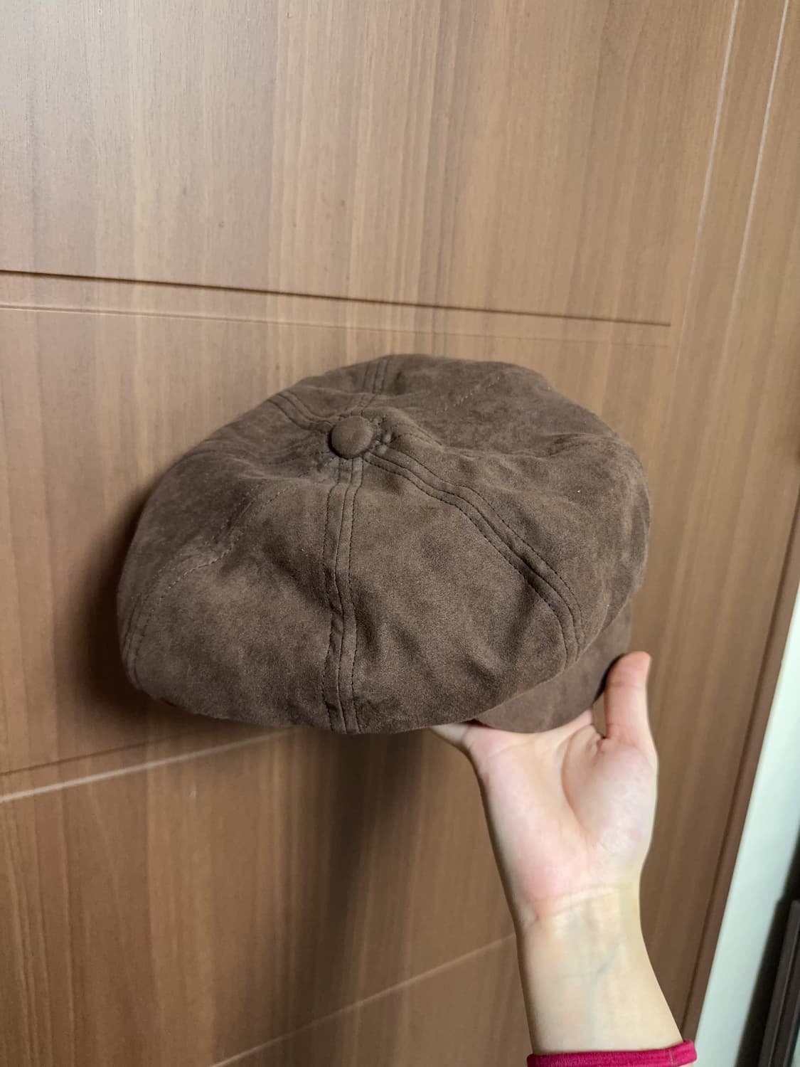 히피 모리걸 하구미 일본 빈티지 브라운 스웨이드 캡모자 빵모자 상품이미지3
