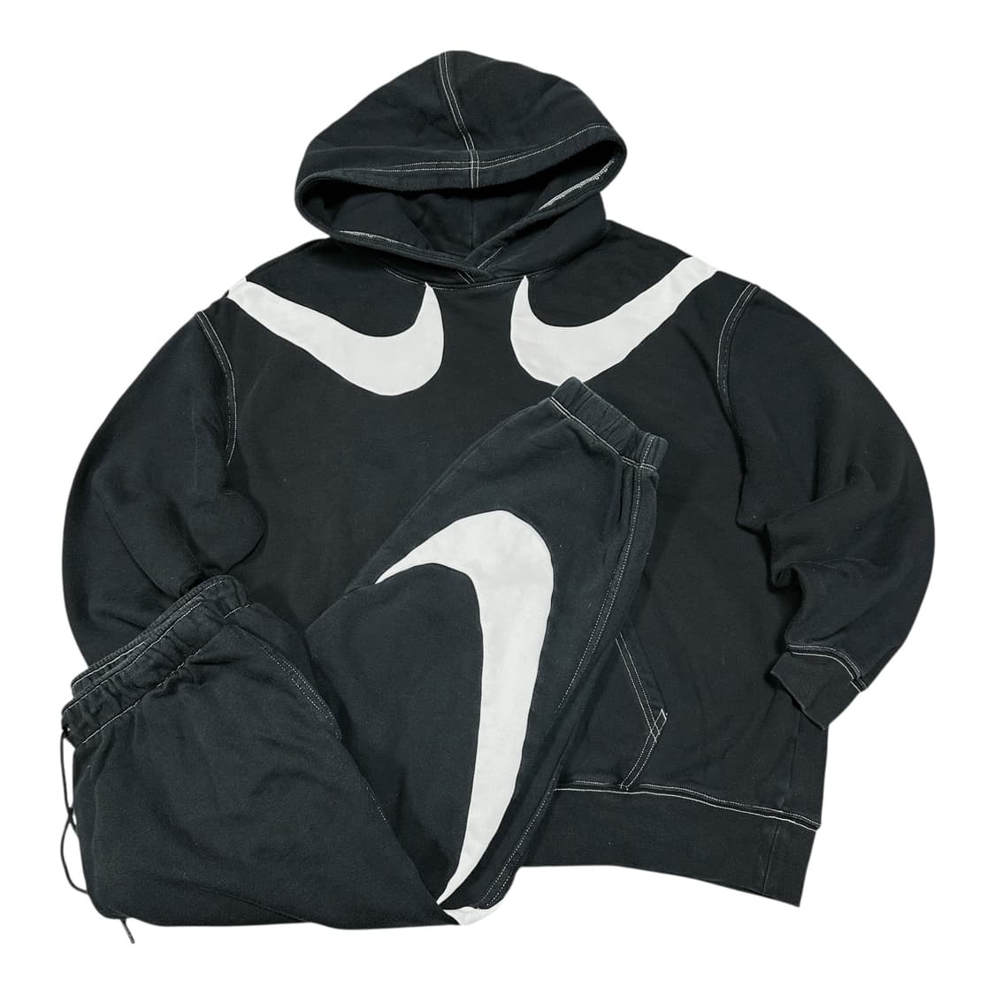 ✨ (세트) 나이키 더블 빅스우시 블랙 기모 후드 팬츠 상품이미지1