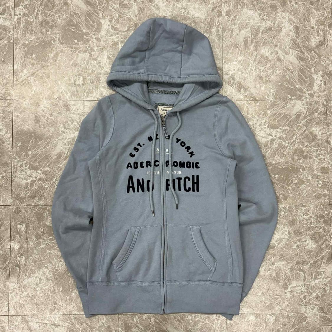 아베크롬비 y2k 스카이블루 아노깔 스웻 후드집업 희귀져지(M) 상품이미지2