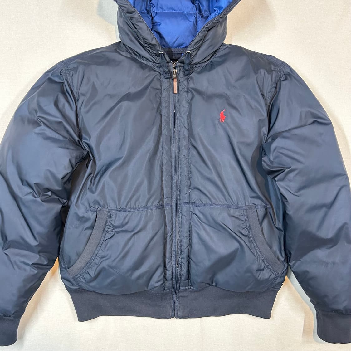 L) 폴로 랄프로렌 네이비 후드 덕다운 패딩 점퍼 상품이미지2