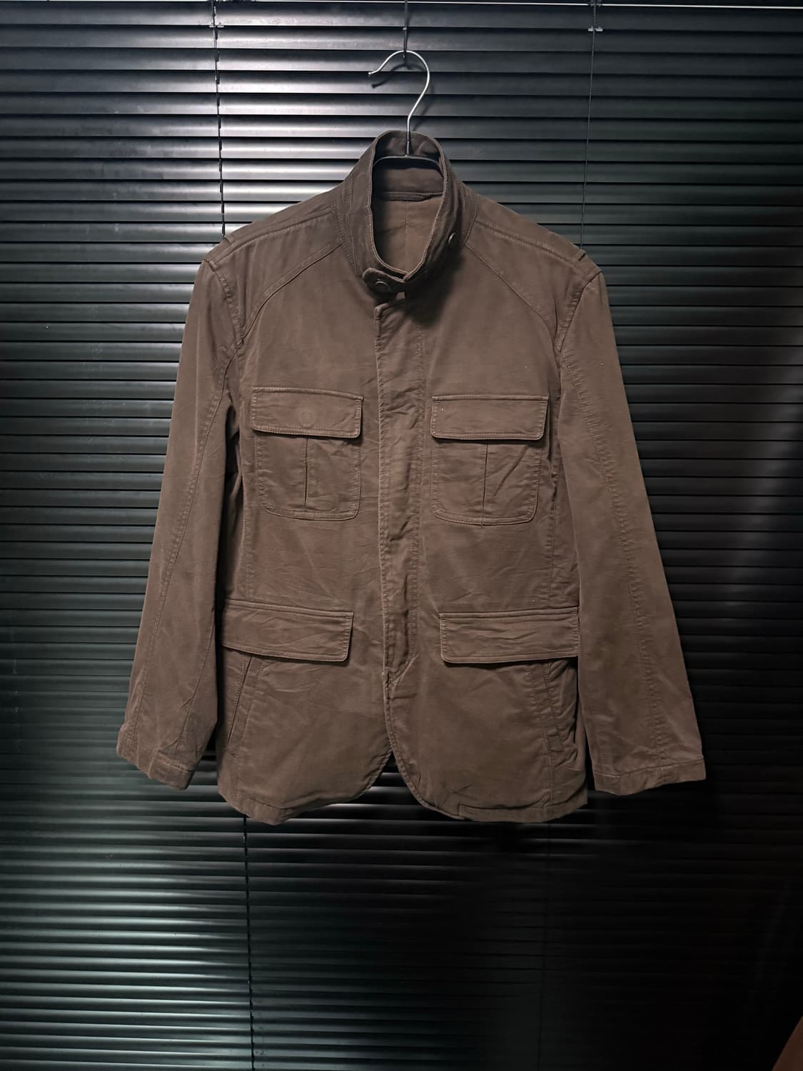 MACCHIO 골덴 코듀로이 브라운 갈색 유틸리티 포켓 워크 블레이져 M 상품이미지3
