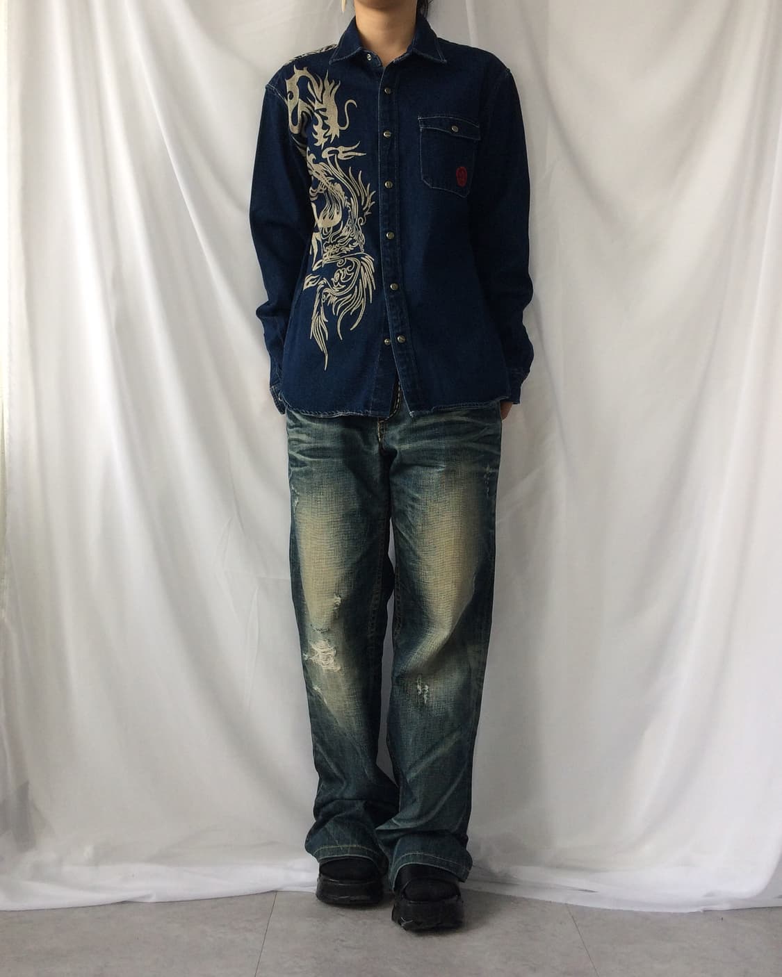 Dragon printing denim shirt 상품이미지1