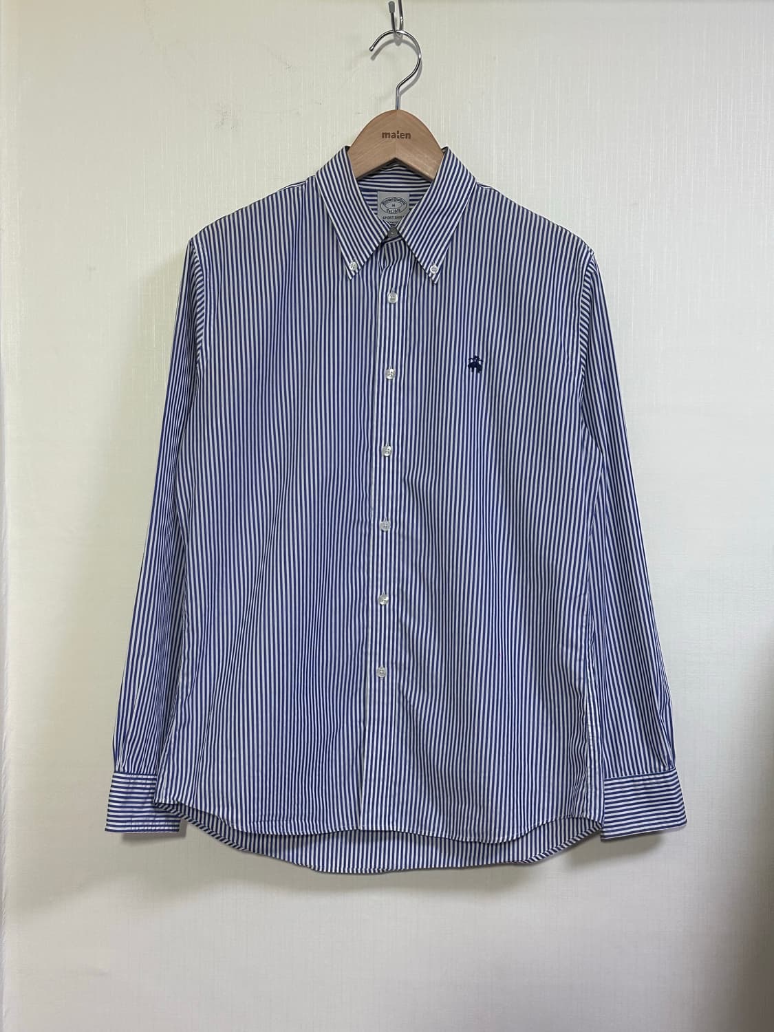 22SS) 브룩스브라더스 버튼 다운 스트라이프 셔츠/M/리젠트핏/블루 상품이미지2