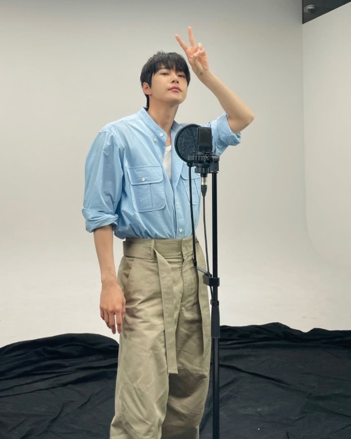 [M]렉토 파비오 차이나 카라 셔츠 스카이블루 상품이미지8