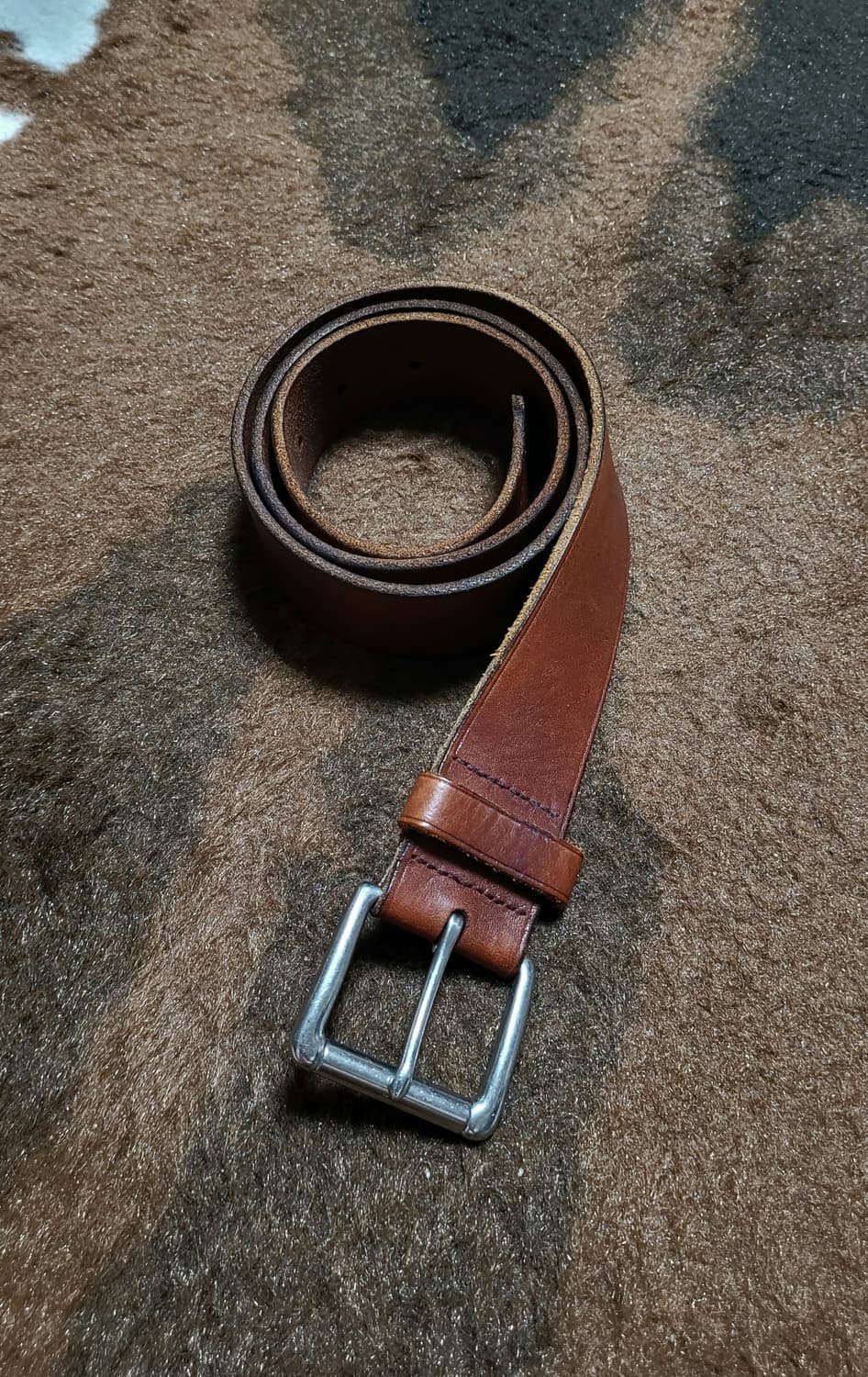 폴로 랄프로렌 남성용 브라운 가죽 벨트(115*4) 상품이미지1