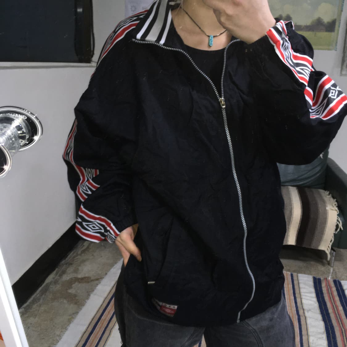 투티/0196 엄브로 트랙라인 바람막이 후드 올드스쿨 상품이미지2