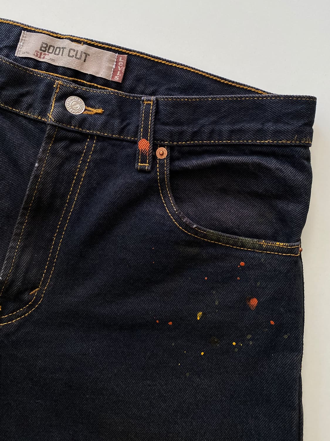 리바이스 517 다잉 페인팅 블랙 데님 팬츠 상품이미지4