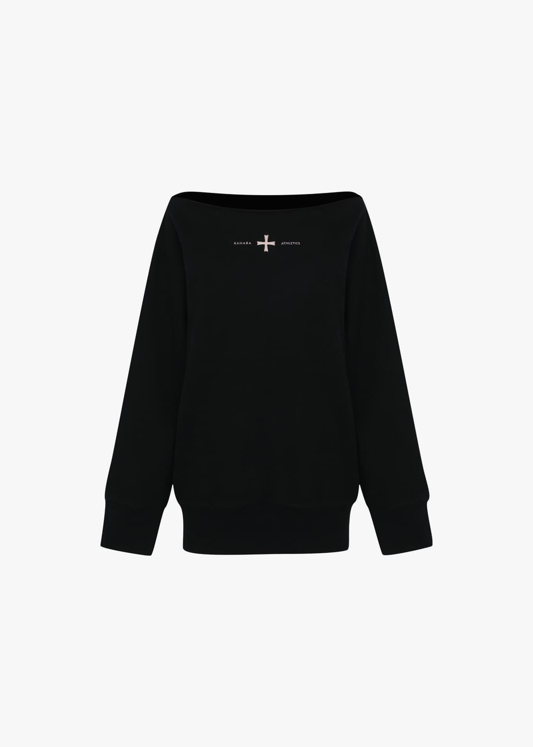 KAHARA 카하라 블랙 오프숄더 맨투맨 상품이미지2