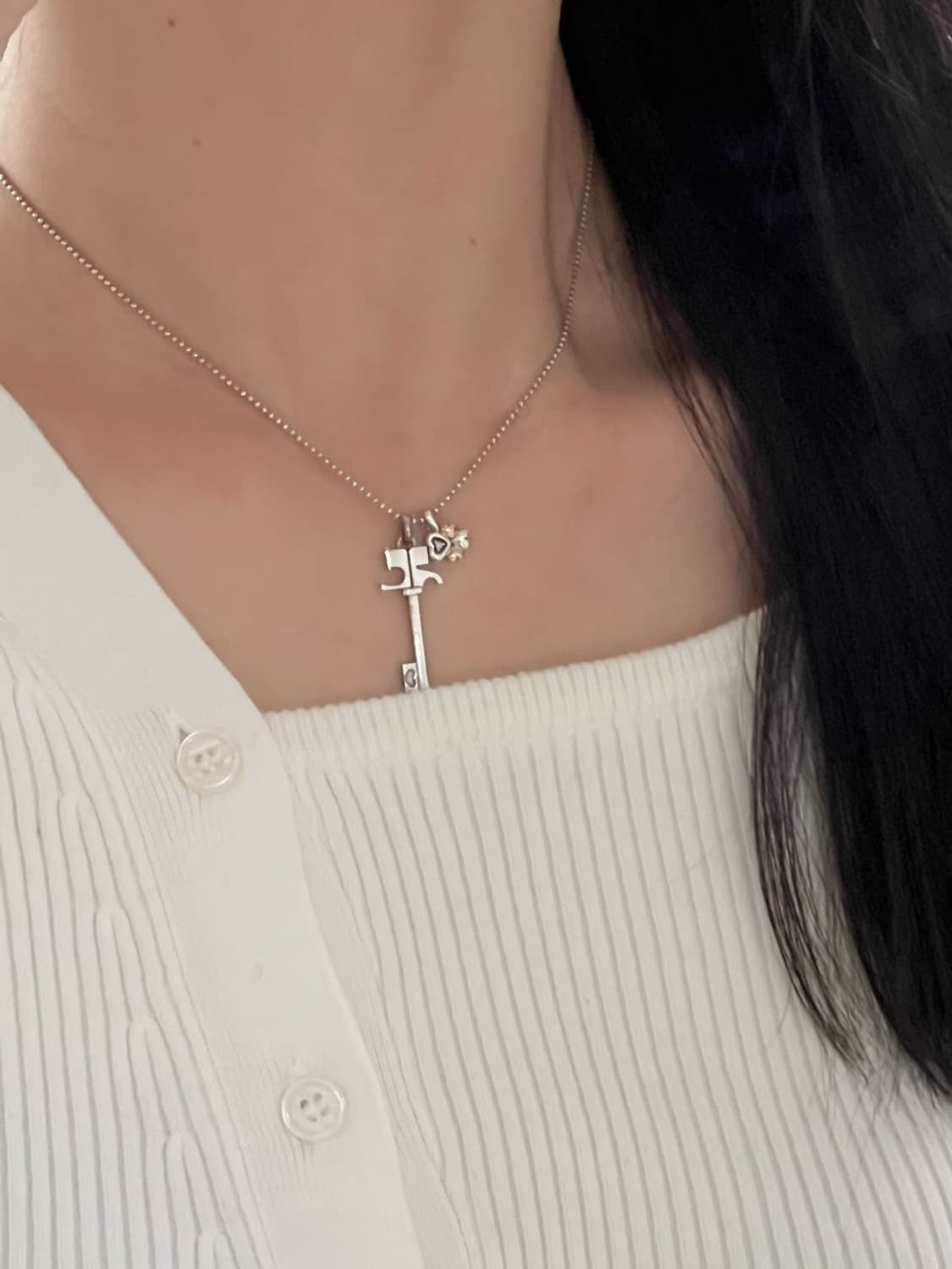 courreges / 꾸레쥬 18k골드&실버925 다이아 목걸이 상품이미지10