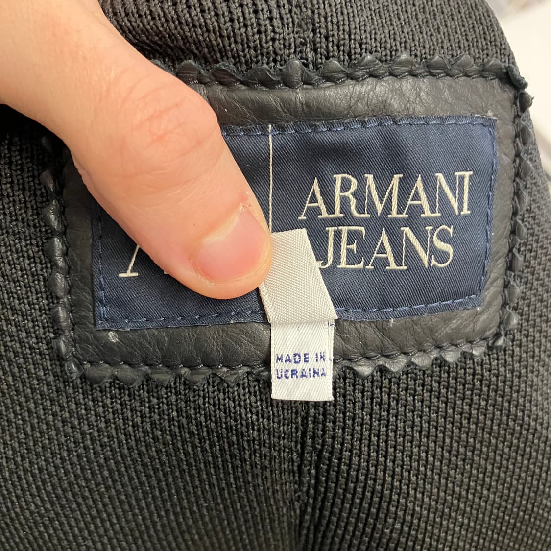 N87 알마니 아르마니 메쉬 가죽 레더 바이커 자켓 상품이미지4