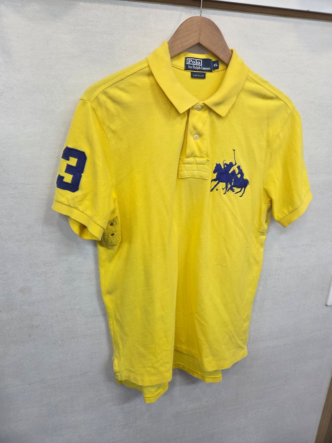 폴로랄프로렌 구형 빅포니 커스텀핏 카라반팔 노랑 xl 상품이미지5