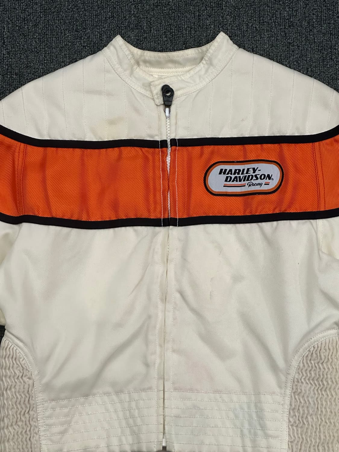 XS)할리데이비슨 빈티지 나일론 크롭 레이싱 자켓 상품이미지6