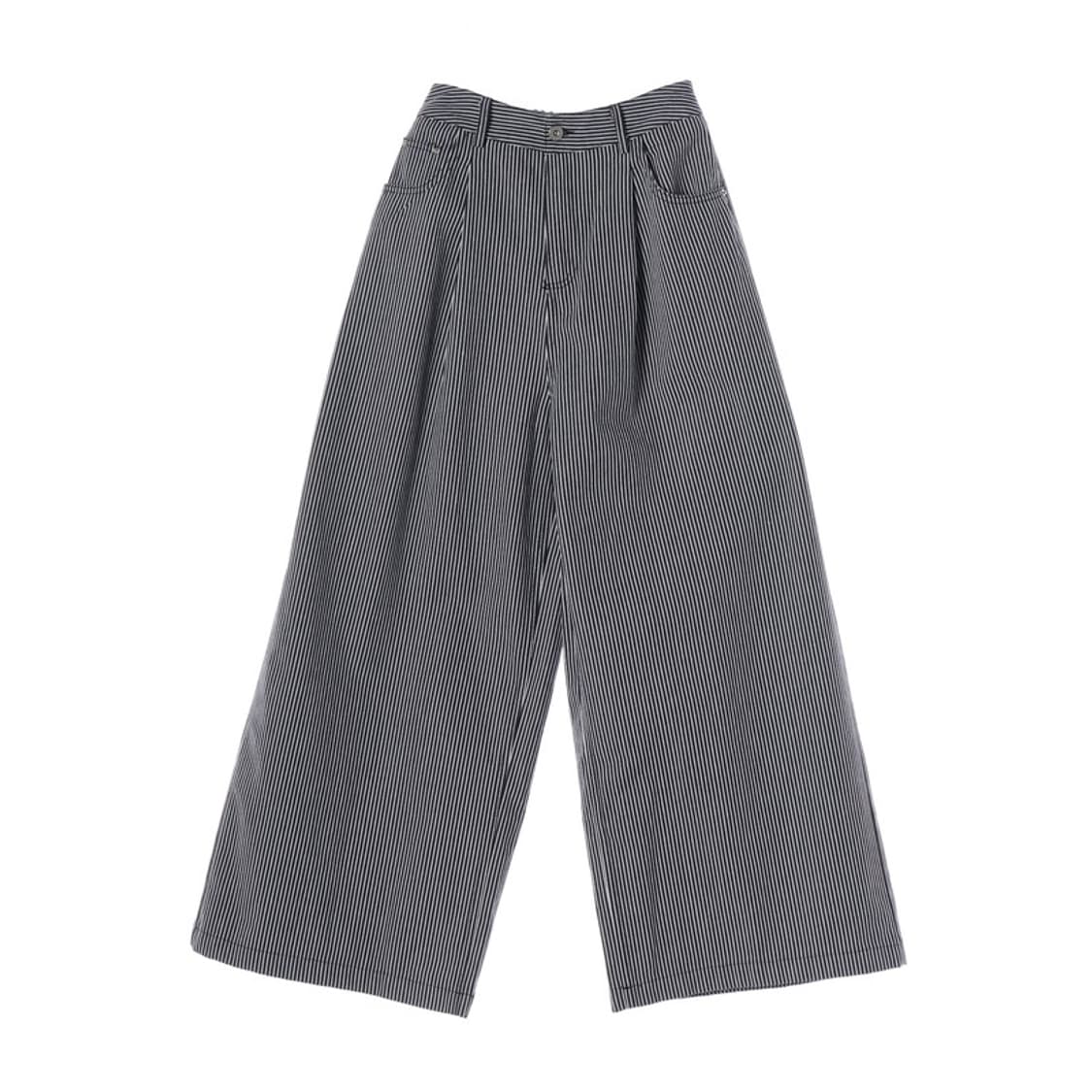 THUS 스트라이프 하이웨스트 와이드 팬츠 상품이미지1