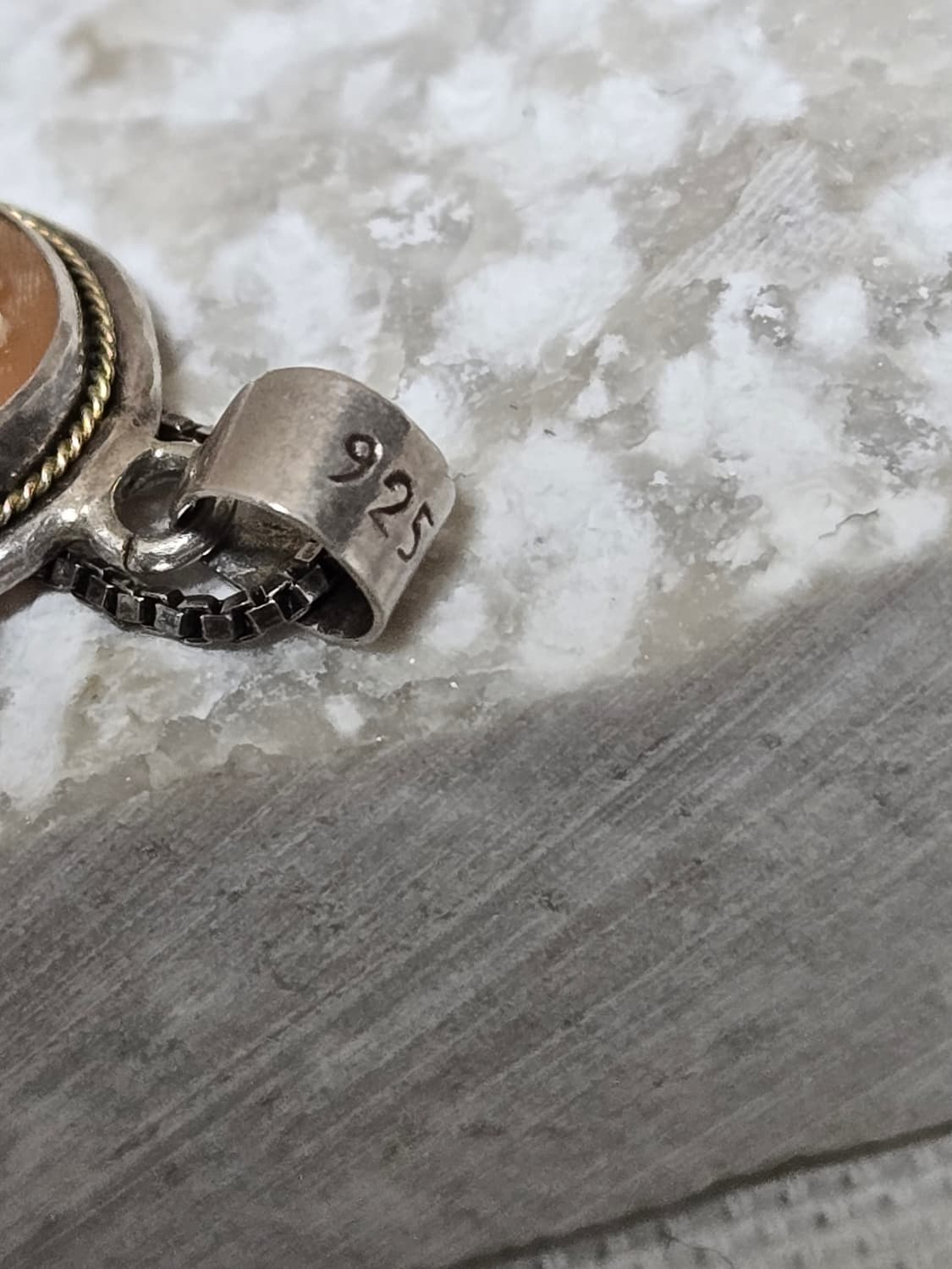 빈티지 카메오 펜던트 925 실버 이태리체인 상품이미지8