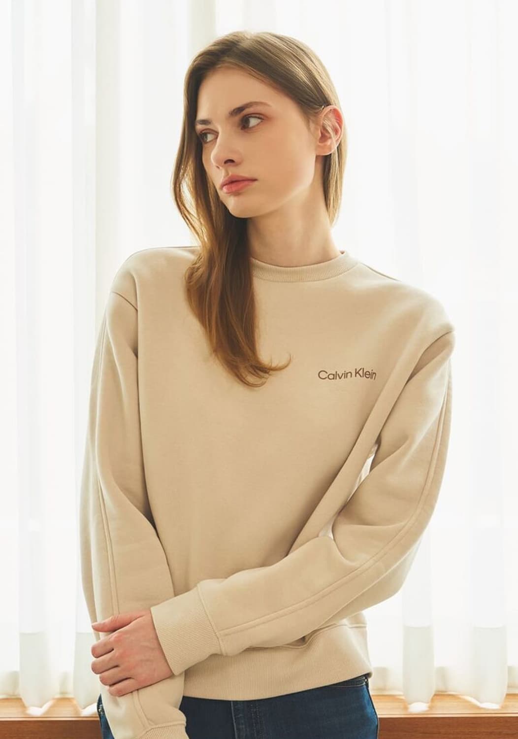 [택상품] CK 캘빈클라인 여성 기모 맨투맨 XL 상품이미지1