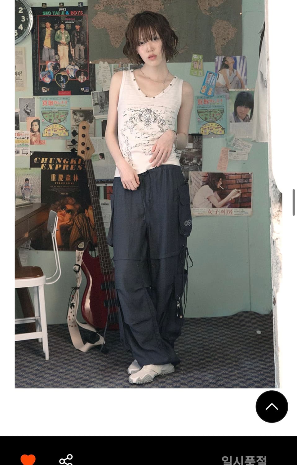 허그유어스킨 린넨 카고 팬츠 차콜 linen cargo pants 상품이미지2