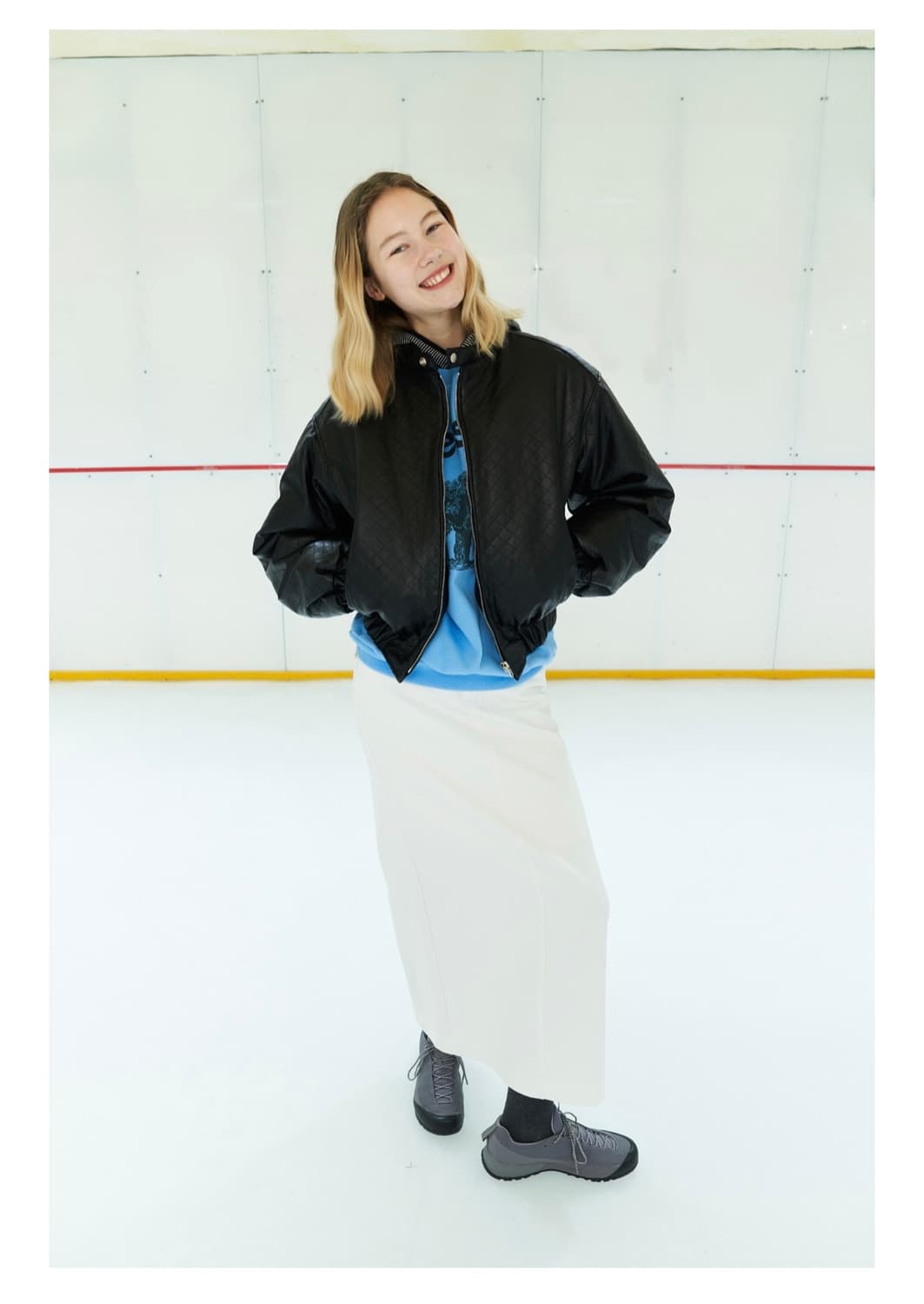 Pesto diamond quilting lether jumper 상품이미지1