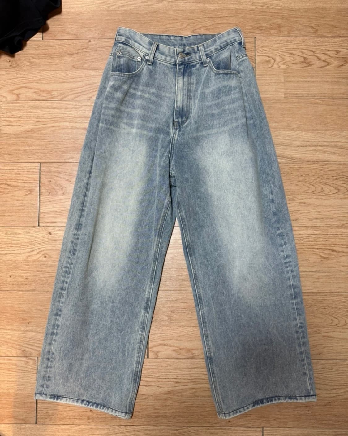 (28~30size) 와이드핏 워싱 연청데님팬츠 상품이미지1