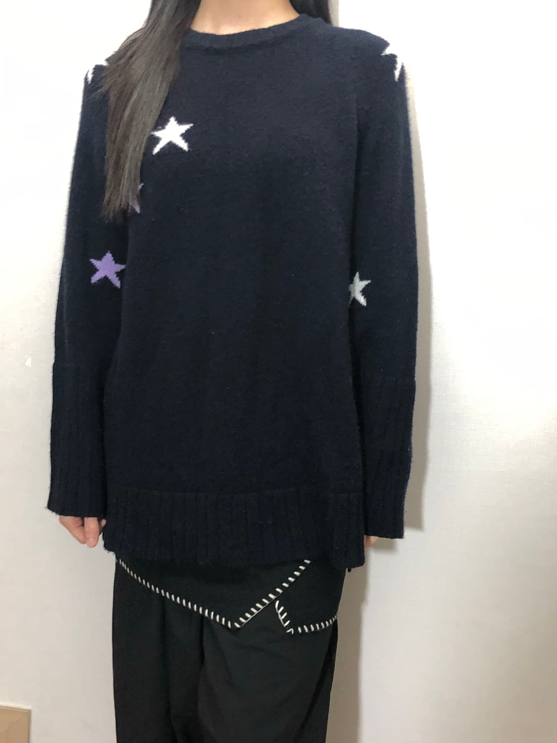 빈티지 네이비 키치 니트 상품이미지2