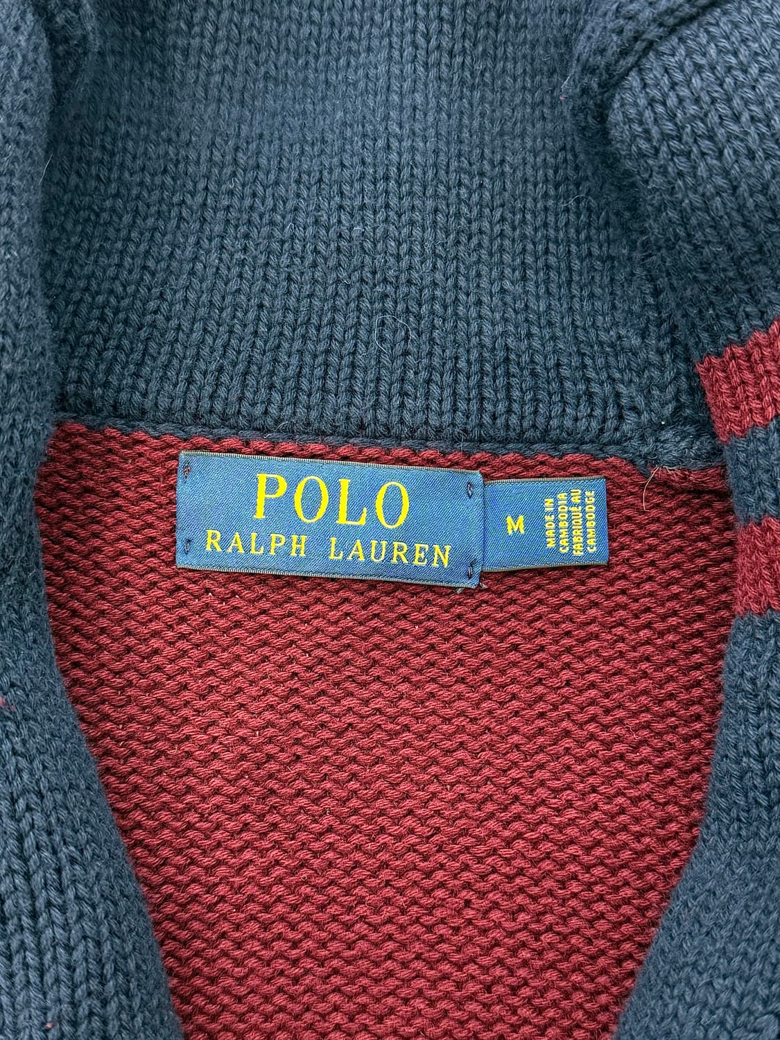 폴로 랄프로렌 버건디 레터맨 코튼 가디건 상품이미지7