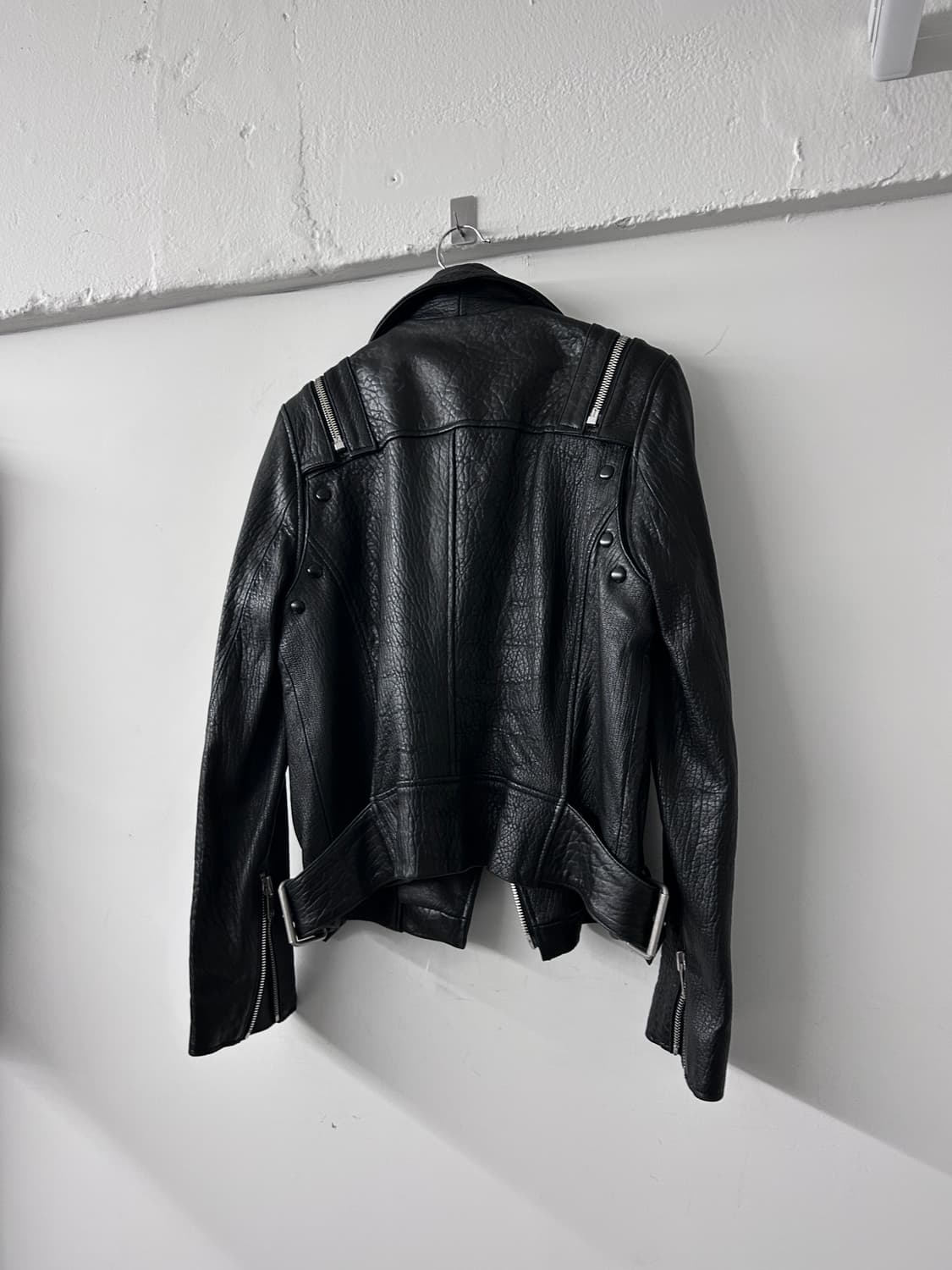 Detachable Sleeve Distressed Leather Jk 상품이미지9