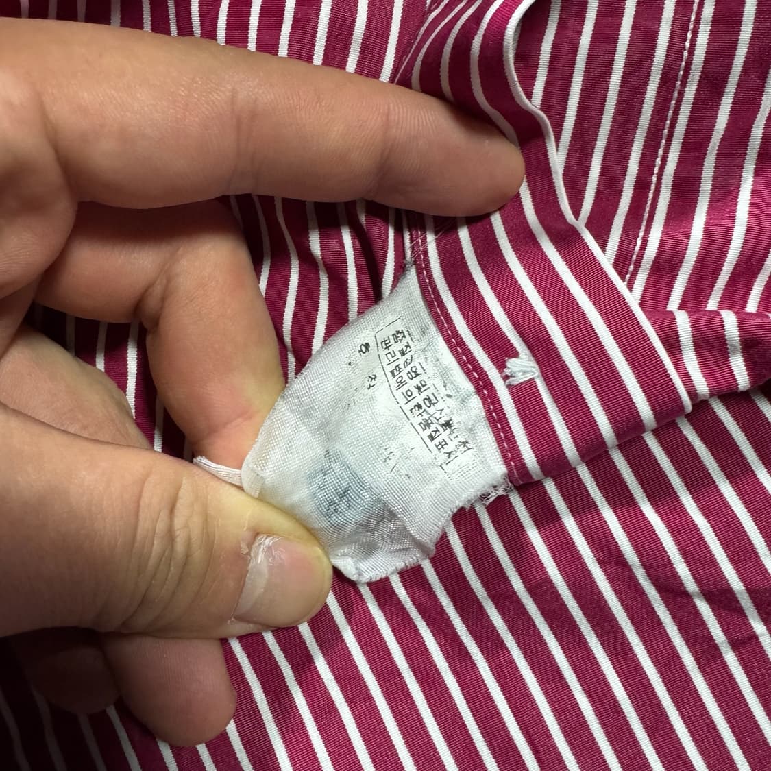 랄프로렌 버건디 스트라이프 커스텀핏 셔츠 상품이미지5