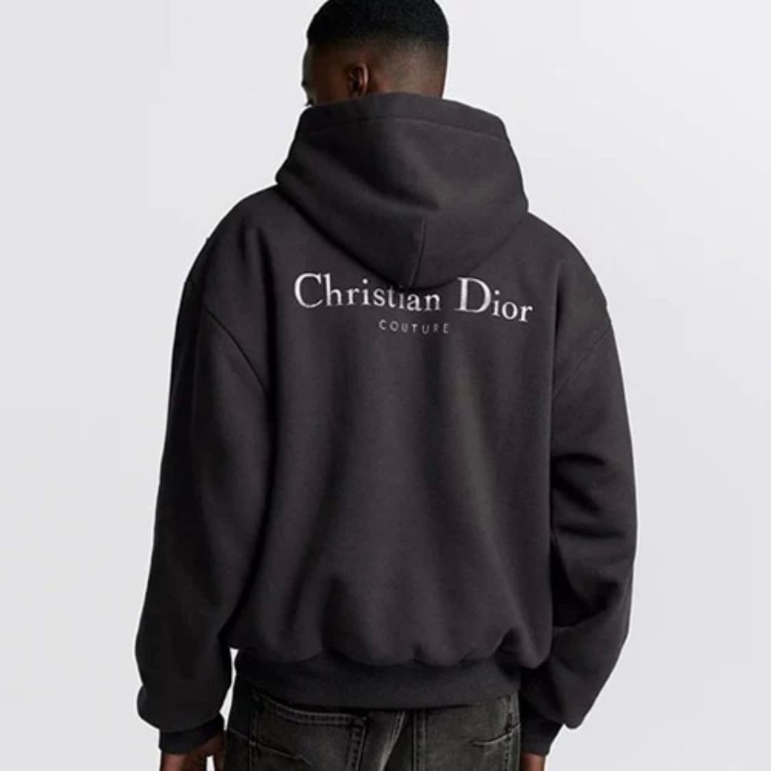 [S+급/오버핏M] 디올 꾸뛰르 백로고 후드티 블랙 상품이미지7