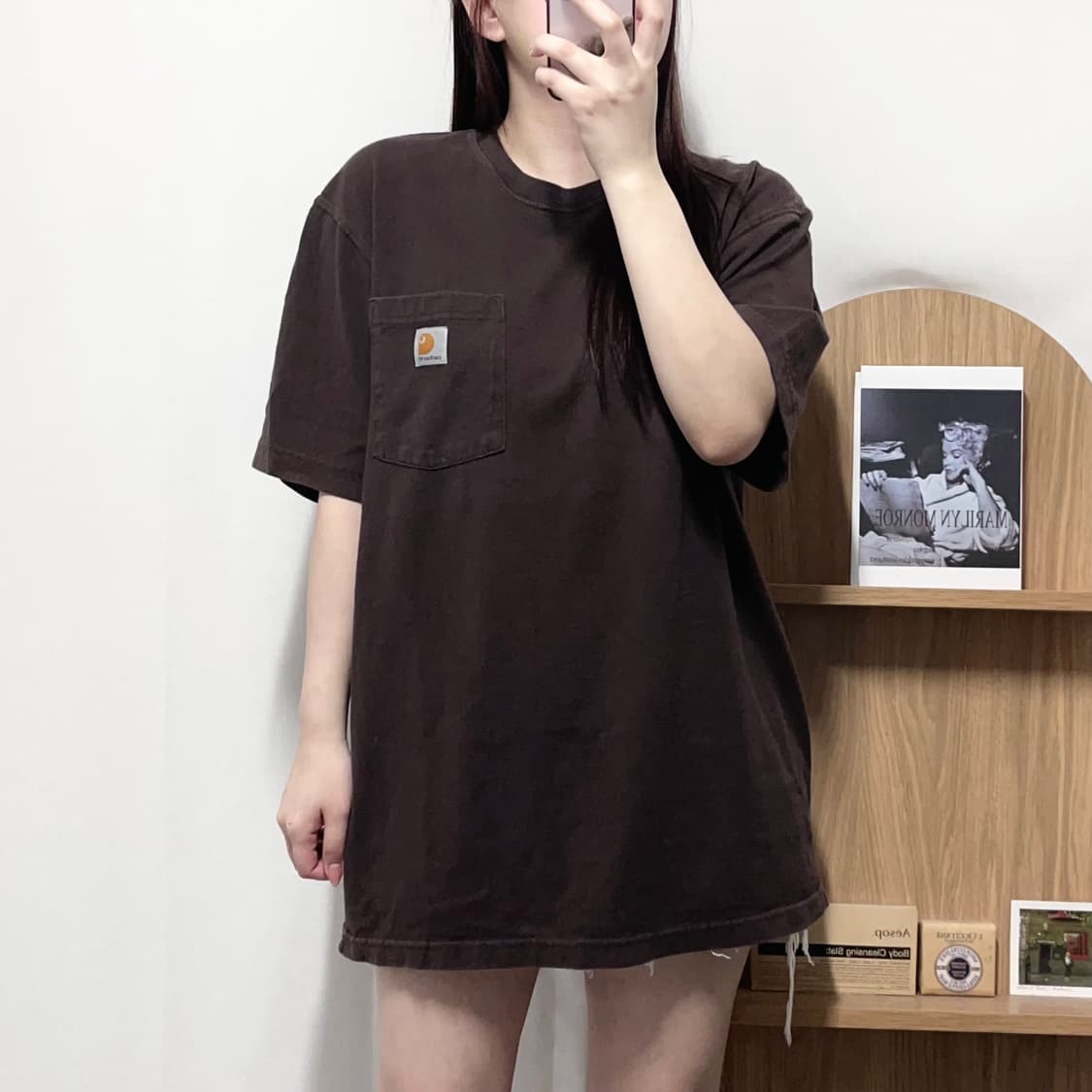 [정품] 칼하트 브라운 포켓 반팔티 [ 오리지널M ] 상품이미지2