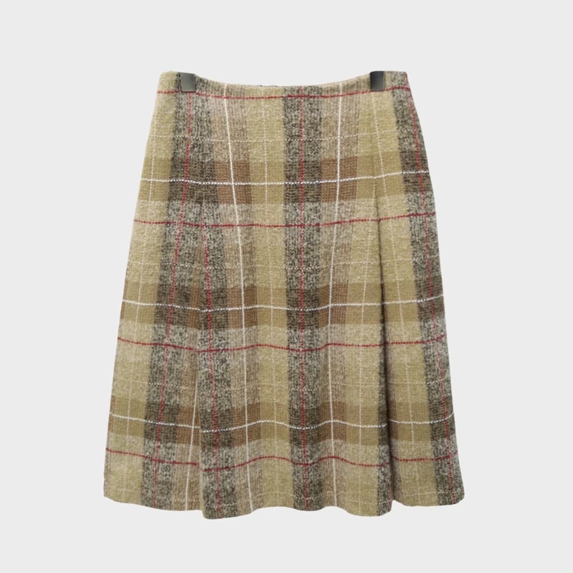 막스마라 울 혼방 체크 미디 플리츠 스커트 64003 상품이미지1