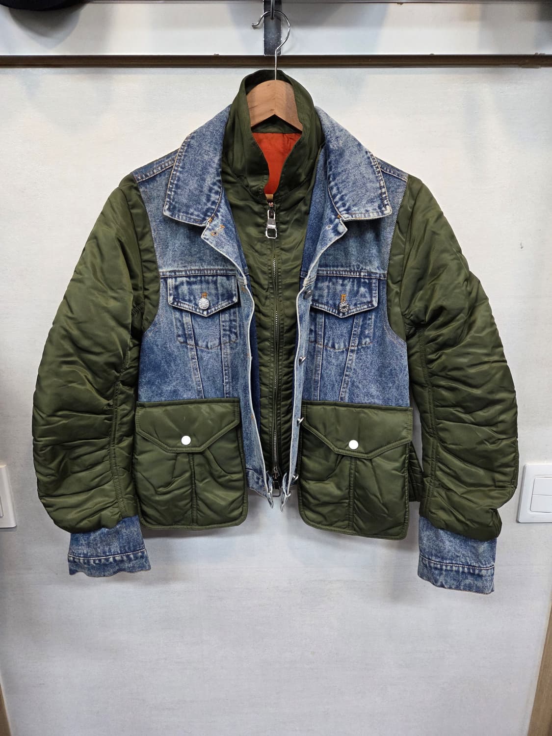 빈티지 여성 마원 항공자켓 데님자켓 믹스 프리 상품이미지1