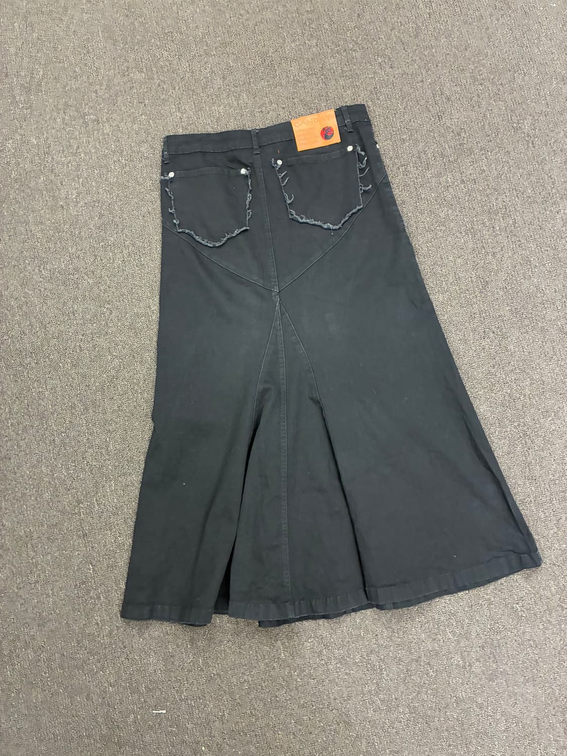 M)Japanese vintage 여성 데미지 디테일 흑청 롱 스커트 상품이미지6