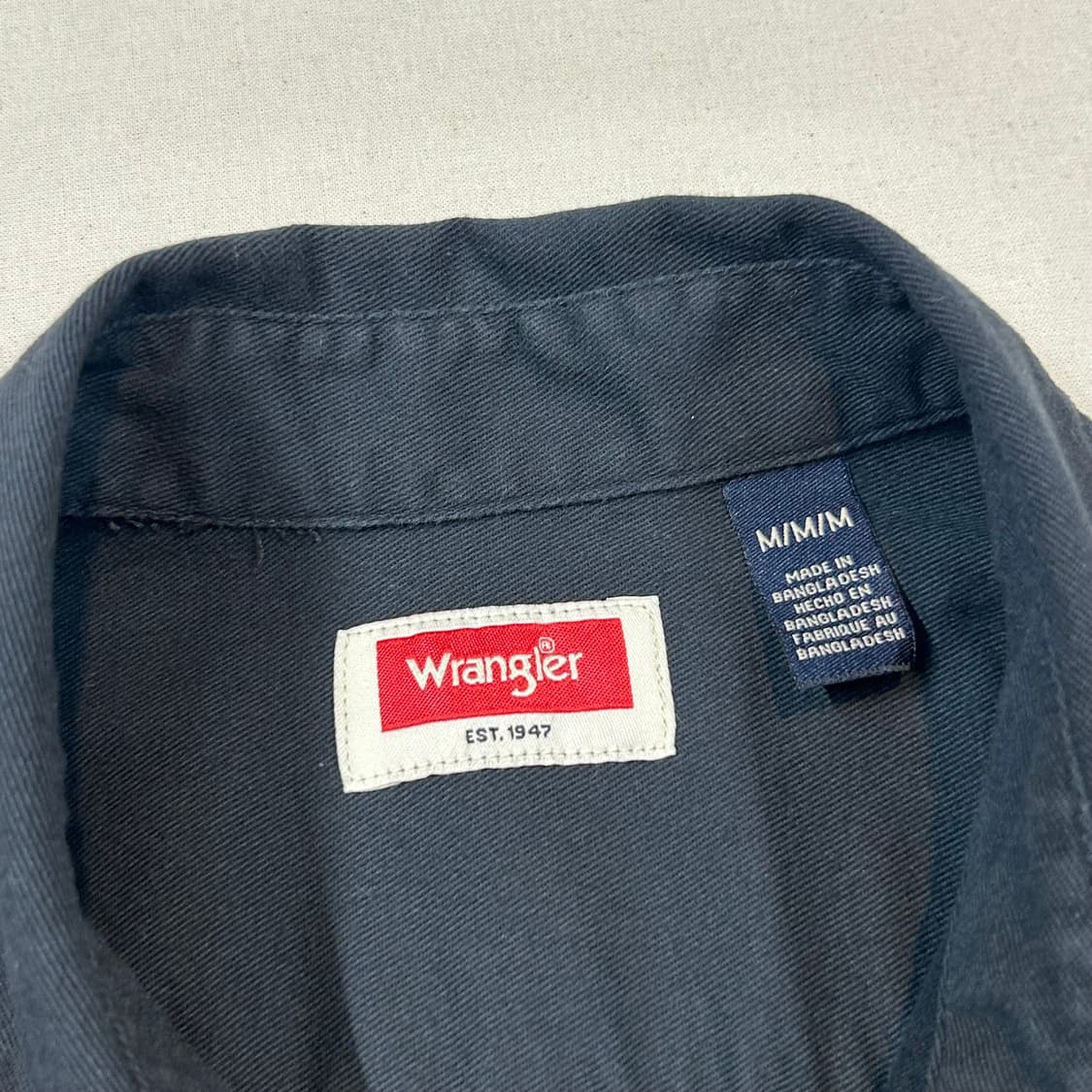 M) Wrangler 랭글러 투포켓 워크웨어 코튼 셔츠 블랙 W34 상품이미지7