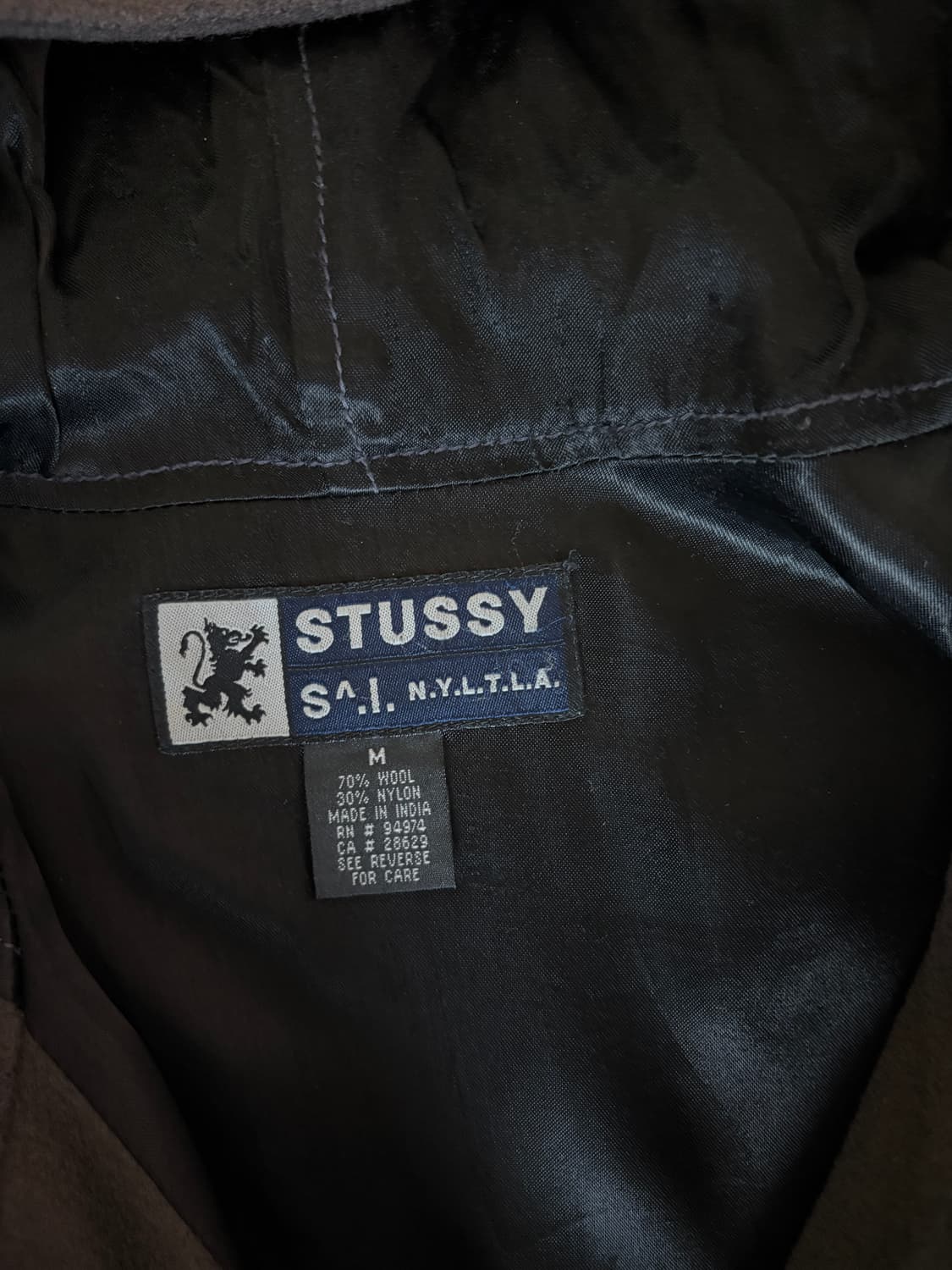 90s 올드 스투시 하프 울 코트 자켓 m사이즈 브라운 상품이미지6