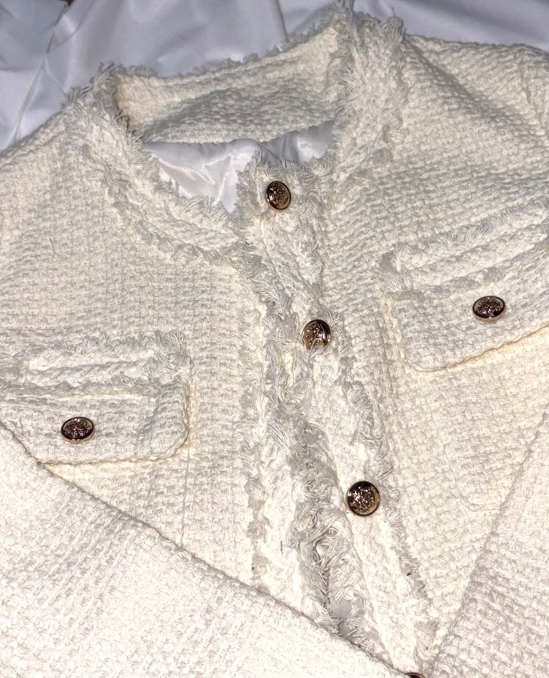 여성 트위드 자켓 금장 갸루 빈티지 vtg  상품이미지1