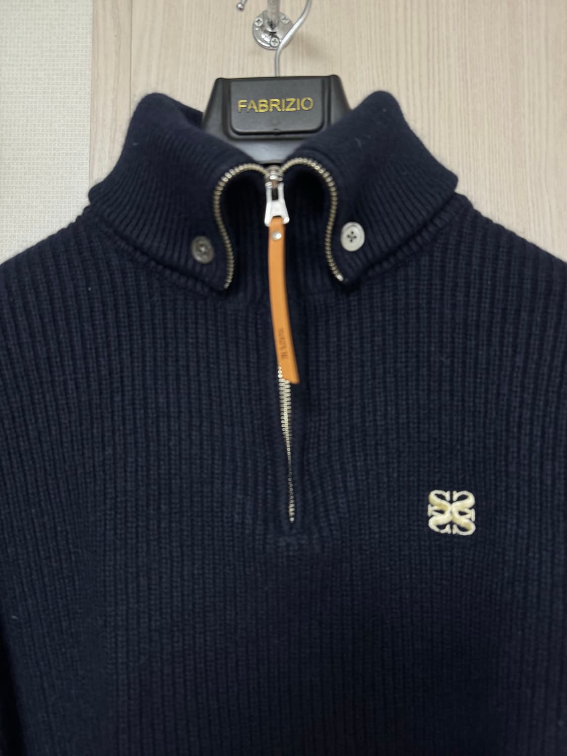 (세터) 반집업 니트 네이비 세일러 상품이미지5