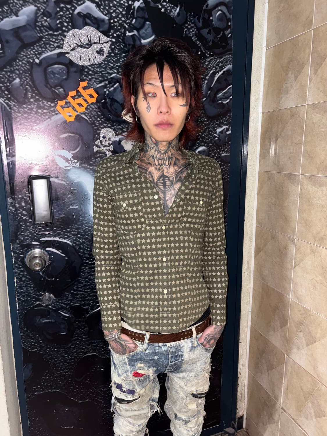 Hysteric glamour skull&star print shirts 상품이미지3