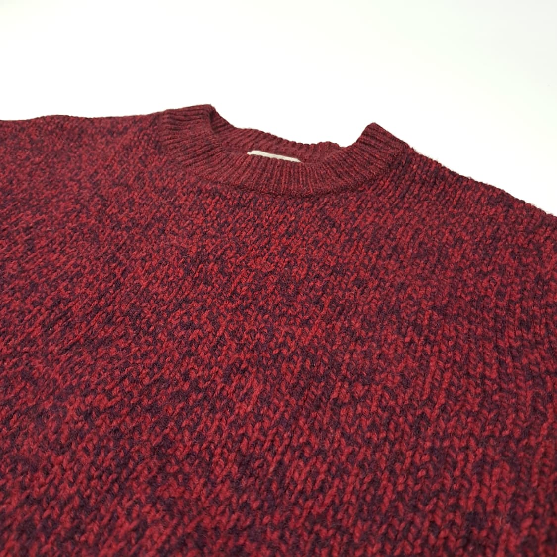 CL069 엘엘빈 램스울 보카시 버건디 니트 스웨터 상품이미지4