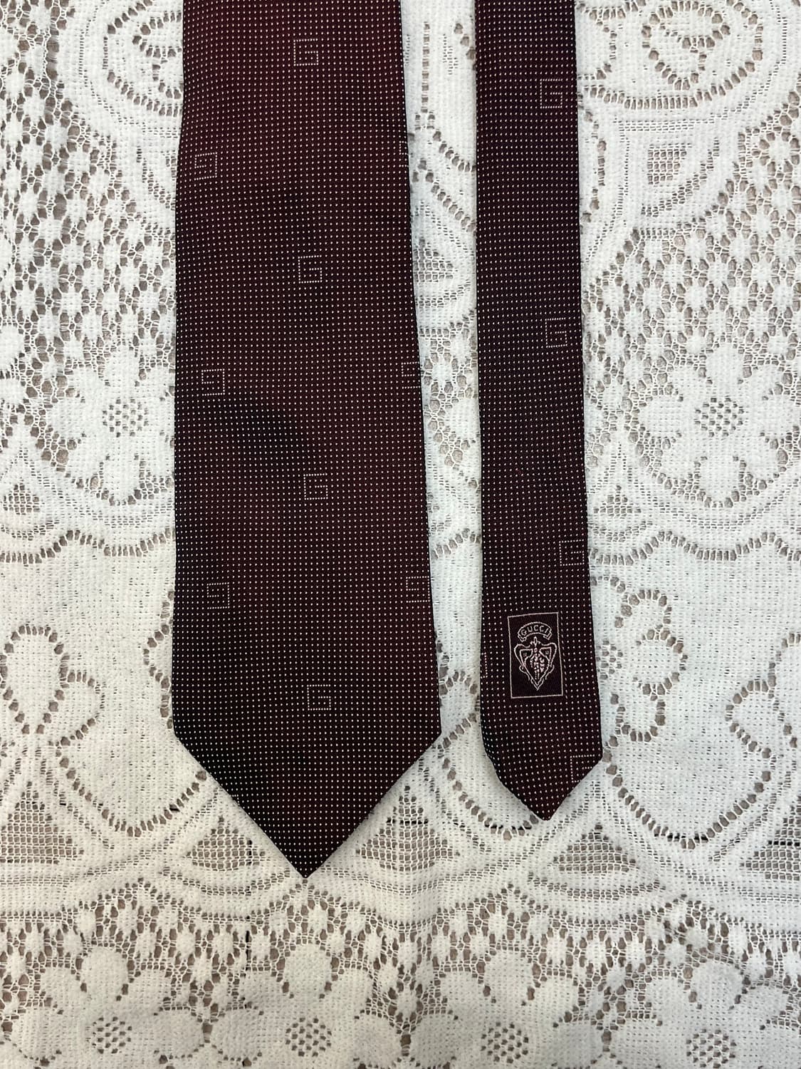 구찌 도트 넥타이 버건디 #csz3131 상품이미지4