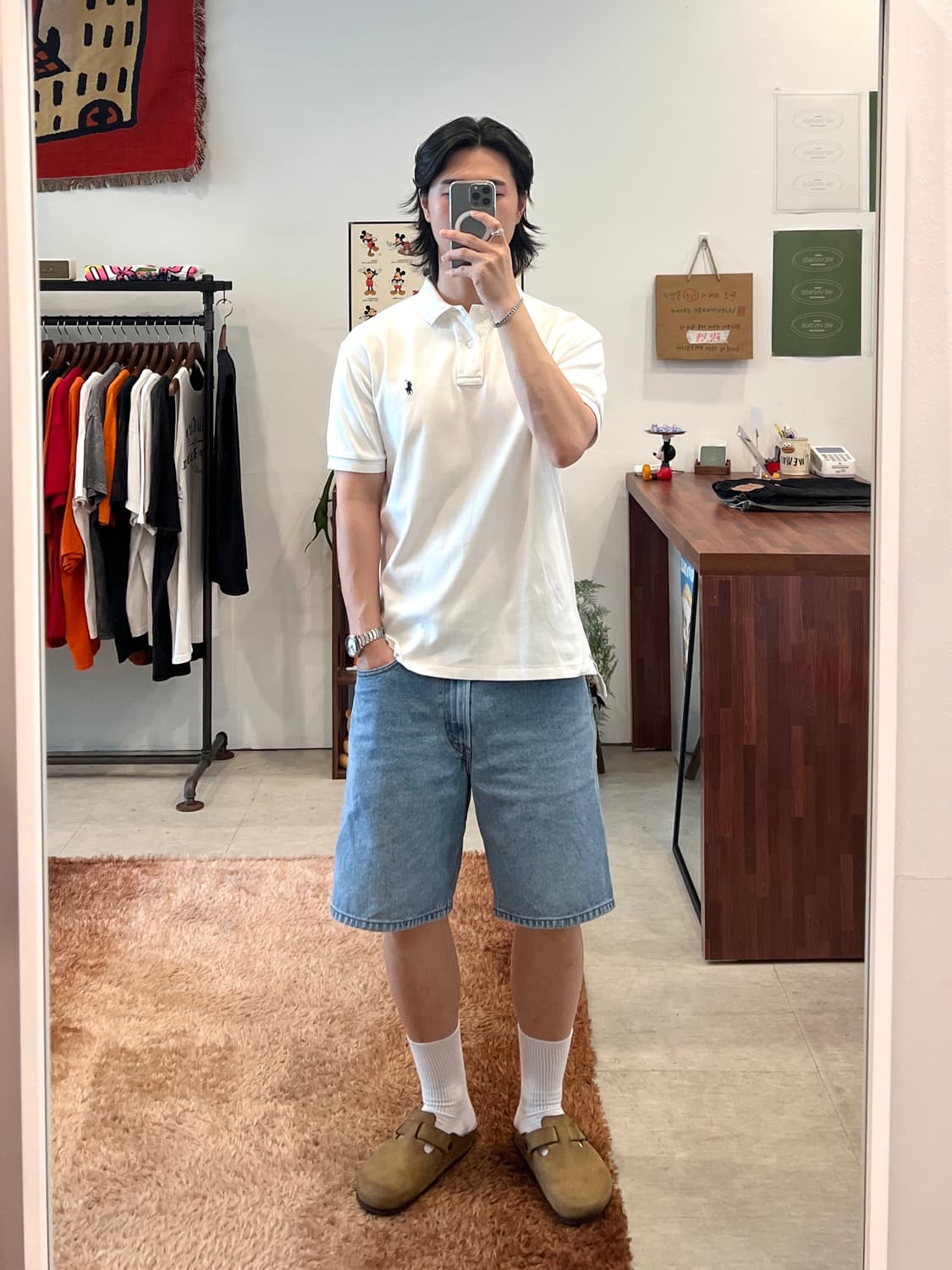 Polo RL 폴로 랄프로렌 카라티 pk 반팔 티셔츠 (white) 상품이미지2