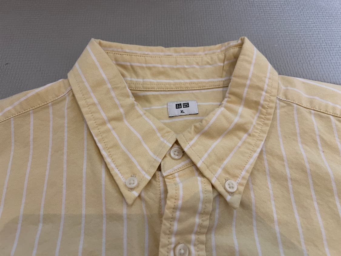 유니클로 스트라이프 긴팔 셔츠(엘로우) XL 상품이미지3