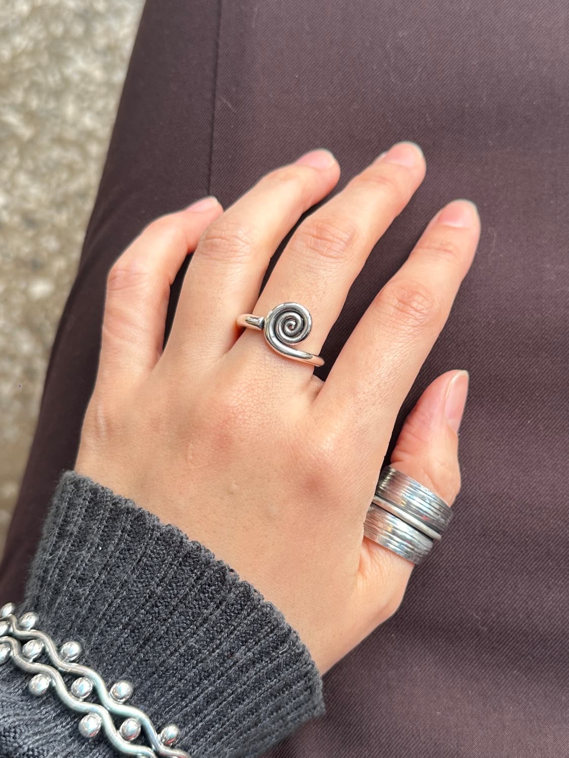 (Last 1)Strata Thumb 925Silver Ring 상품이미지7