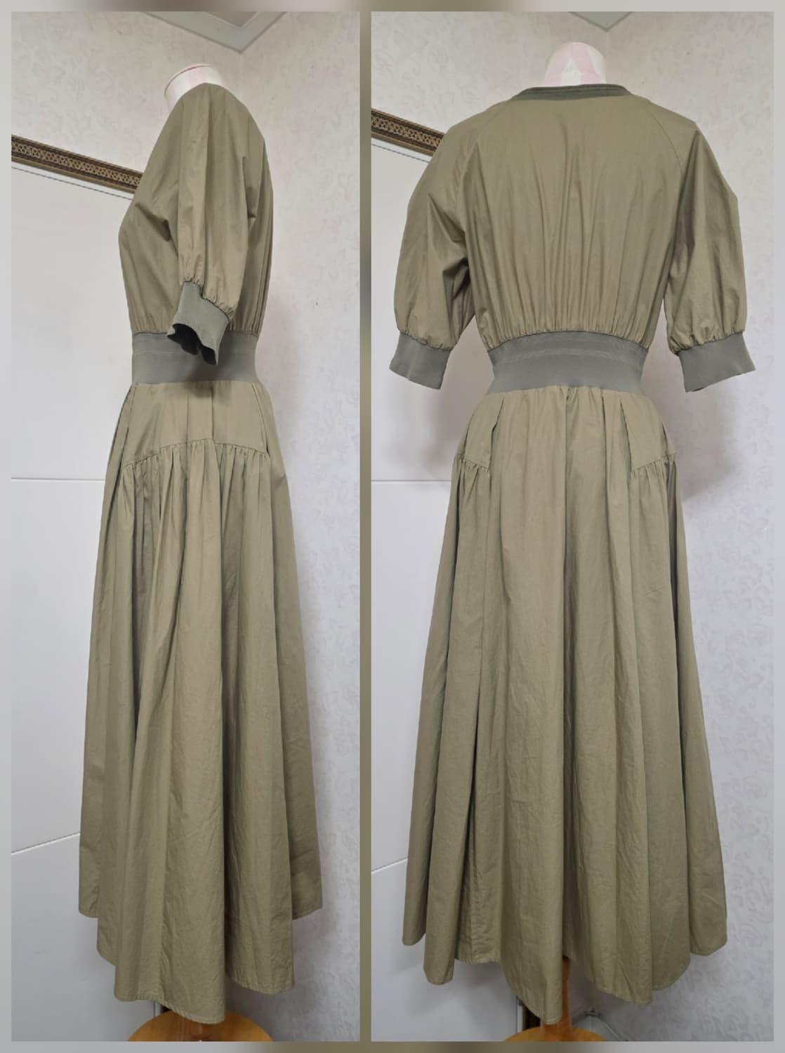 (55사이즈)한섬 타임 브이넥 밴딩 집업 롱원피스 상품이미지9