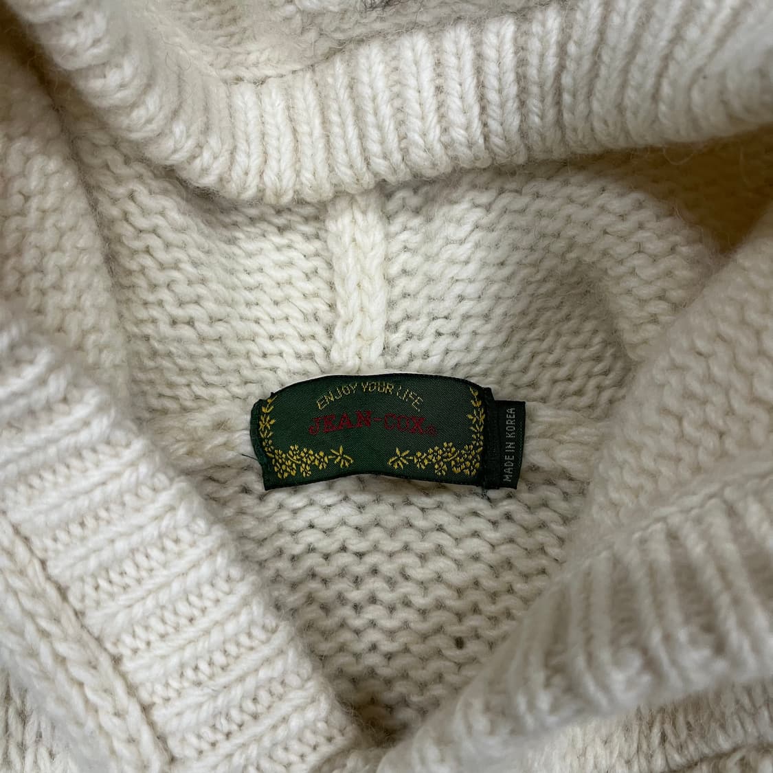 [Jean-cox] 우드버튼 후디 울 헤비 가디건 상품이미지4