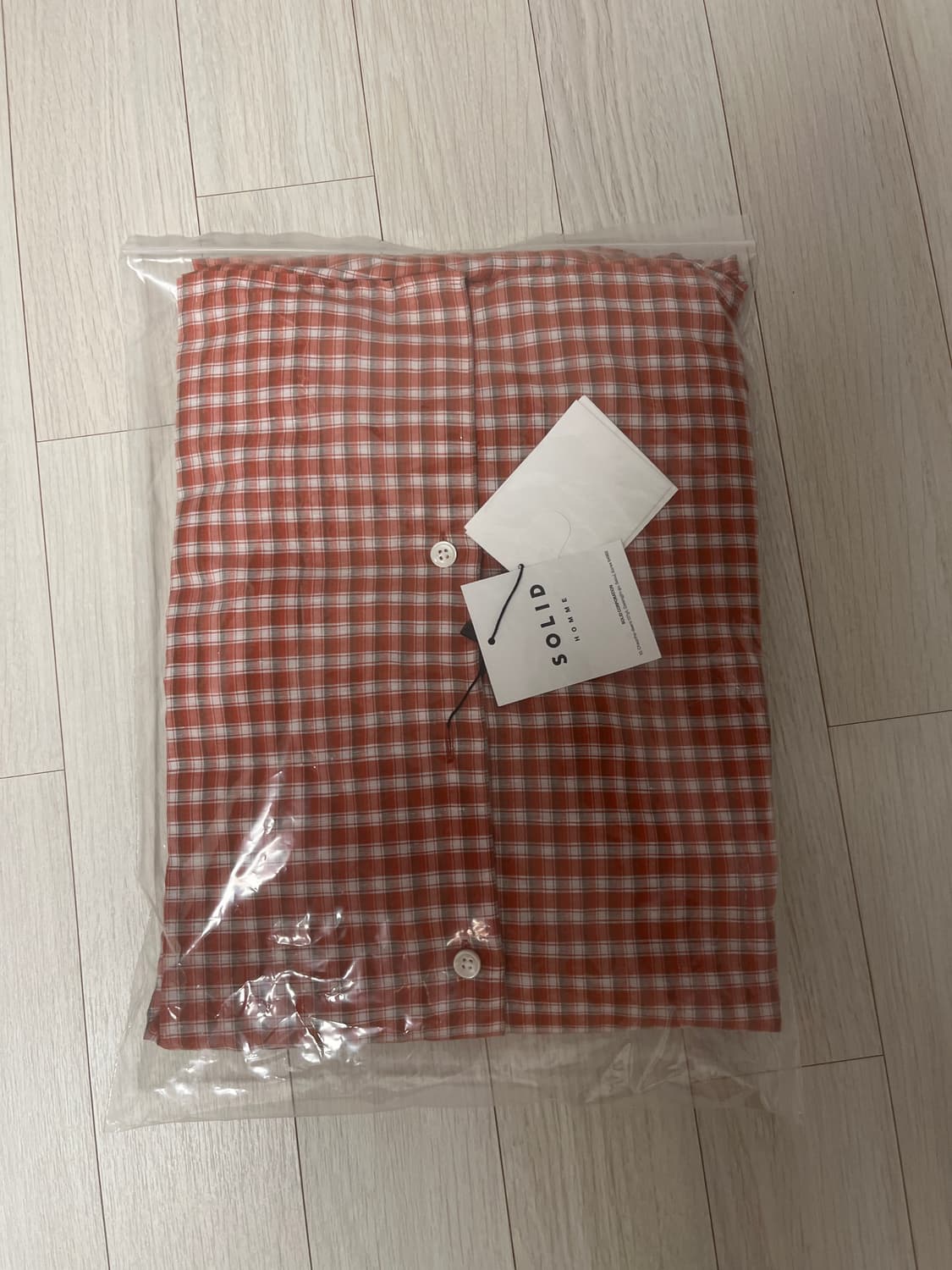 솔리드 옴므 오렌지 체크 셔츠 105(xl) 상품이미지1