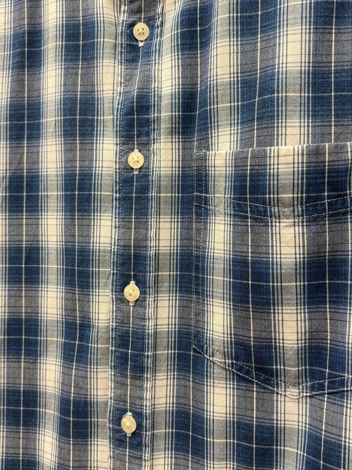 Old GAP Blue Plaid Button-Down Shirt 상품이미지4